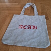 ACAB Fairtrade Stoffbeutel Grau/Rot